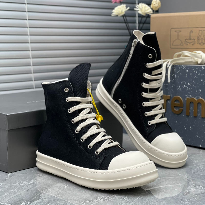 Streetwear Brand Shoes - Brand Luxury Ramones Black Canvas High