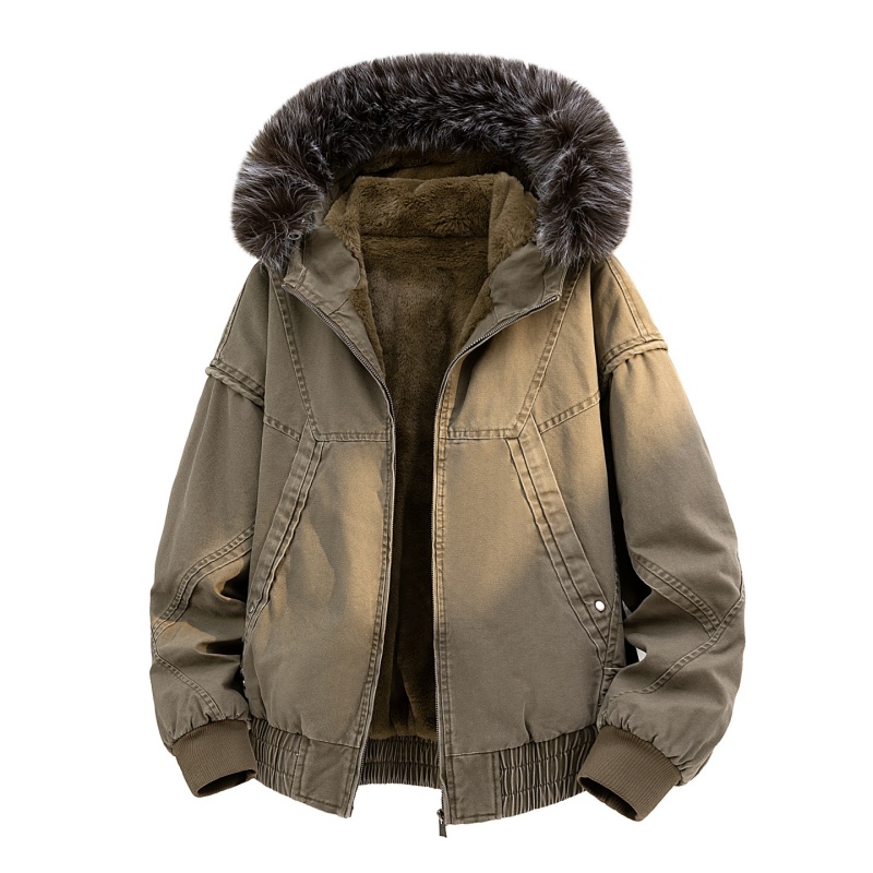 High-end Fur Collar Hooded Par - Streetwear Brand Clothing recension och pris
