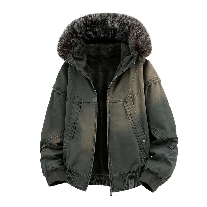 High-end Fur Collar Hooded Par - Streetwear Brand Clothing recension och pris